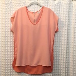 Calvin Klein peach two-toned blouse